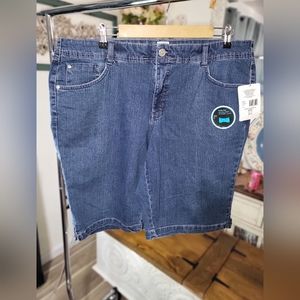 NWT- Just My Size Blue Denim Bermuda Shorts Size 20W